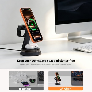 <span class=keywords><strong>Adaptateur</strong></span> de charge rapide magnétique 3-en-1 sans fil 25W 2026 pour smartphone, chargeur sans fil pour <span class=keywords><strong>Apple</strong></span> Watch avec lumière - Product Image 3
