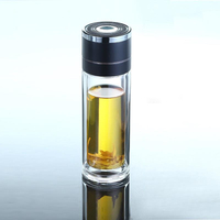 Tasse à eau en verre borosilicaté haute qualité séparation de l'eau de thé bouteille d'eau d'affaires un clic thermos ouverts personnalisés