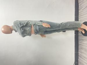 Hochwertige Damen-Denim-Outfits Baumwoll-Crop-Jacke Lange Jeans 2-teiliges Set Lässige Streetwear Mädchen Denim Zweiteiler Damen - Product Image 5