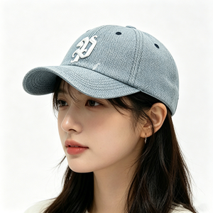 Vintage Distressed Denim Dad Hat with 3D Embroidery Custom 6-Panel Dad Hat for Men Women Wholesale High-Quality Hat - Product Image 1