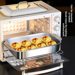 Sartén para pescado a la parrilla de acero inoxidable <span class=keywords><strong>Wow</strong></span> Oh, sartén para cangrejos de doble asa, sartén para barbacoa doméstica, <span class=keywords><strong>extra</strong></span> profunda, multiusos, apta para microondas - Product Image 3