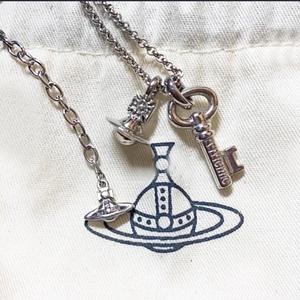 Collier et bracelet Saturne Younis Key style punk Empress Dowager, simple, planète tridimensionnelle, chaîne en alliage de bambou, unisexe - Product Image 5