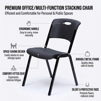 Chaise individuelle en plastique HDPE avec dossier ergonomique intégré pour l'école, la formation, la salle de classe et l'usage public