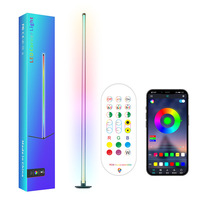 Lámpara de esquina LED RGB, luz regulable para el hogar inteligente con sincronización de música, control remoto LED y aplicación, luz de esquina que cambia de Color