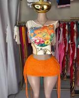Ensemble sexy pour femme : Crop top licou et mini-jupe moulante Y2K – Tenue d'été deux pièces pour clubbing