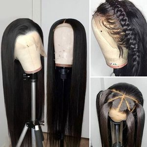 Parrucche lunghe da 30 pollici Uniky per donne nere, parrucche frontali ricce diritte trasparenti capelli umani anteriori in pizzo con capelli per bambini - Product Image 3