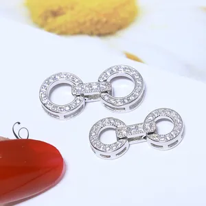 Achados DIY alta qualidade 925 sterling silver 18K Banhado A Ouro zircão pérola colar fechos para fazer jóias