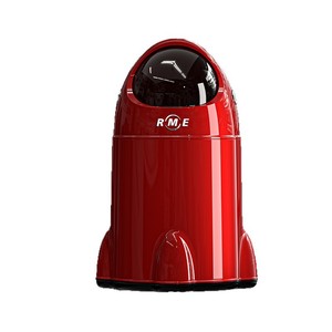 Rme Creative Flip Top Trash Can Red Round Indoor Waste Bin For Living Room Kitchen - Product Image 3