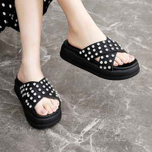 Nuevos Estilos 2026, Sandalias de Playa para Mujer, Suela Plana, Transpirables, Antideslizantes, con Pedrería, Plataforma Elevada - Product Image 4