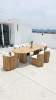 Sigma Furniture, mobilier de jardin de luxe, ensemble de table et de chaises en bois, style moderne