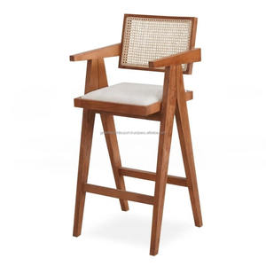 Silla de cuero de madera Premium para Bar, cafetería y silla de bastón para muebles de cocina y Hotel, la mejor silla de Bar asequible 2024, silla de restaurante - Product Image 1