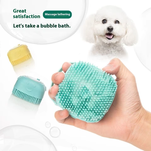 <b>Pets</b> Bath <b>Brush</b> Soap Dispensing Scrubber Eco-Friendly Soft Silicone <b>Pet</b> Shower Shampoo Massage Dispensers - Product Image 2