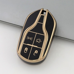 Gold Edge TPU Car Key Case Cover Protector Fob para Maserati 2013-up Quattroporte <span class=keywords><strong>Ghibli</strong></span> 2017-up Levante Class Car Key Holder - Product Image 5