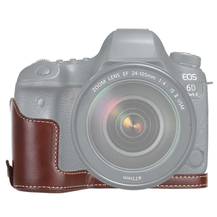 Mezza custodia per fotocamera in pelle PU con filettatura all'ingrosso per Canon EOS 6D per Canon 6D Mark II