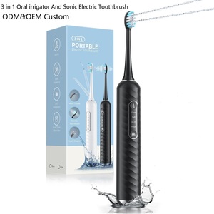 Brosse à dents électrique sonique 3 en 1 avec irrigateur dentaire, étanche IPX7, 4 modes, nettoyage en profondeur, poils doux, kit de nettoyage des dents - Product Image 2