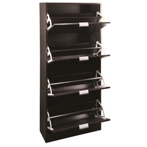 Fast Delivery Fashion Design Super Quality 4 <b>Tier</b> Wood Modern <b>Shoe</b> Cabinet with Mirror - Product Image 3