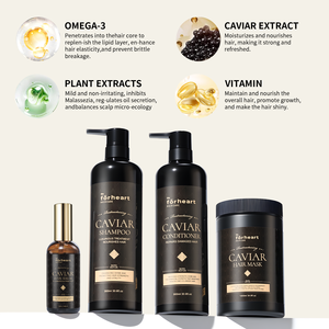 OEM Kundenspezifisches Logo Kaviar-Extrakt Luxus Afro-Haarpflege-Set Produkt Organisches Protein-Kaviar-<span class=keywords><strong>Shampoo</strong></span> und Conditioner - Product Image 5