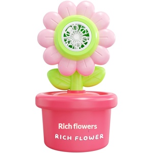 Macchina Elettrica per <span class=keywords><strong>Bolle</strong></span> di Sapone in Plastica con Luce per Bambini 0-24 Mesi, Pistola Spara <span class=keywords><strong>Bolle</strong></span> a 8 Fori a Forma di Girasole in Vaso - Product Image 5