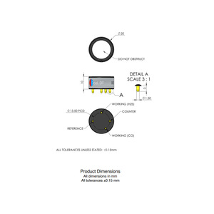 Capteur électrochimique DD Scientific Dcel DT CO H2S 0-1000ppm 0-100ppm Détection de gaz industriel - Product Image 2