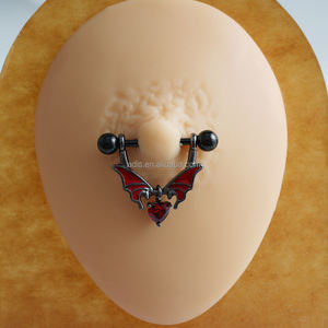 <span class=keywords><strong>Piercing</strong></span> de pezón de acero inoxidable, joyería punk, colgante de murciélago, anillo de pezón <span class=keywords><strong>para</strong></span> vacaciones, el más vendido - Product Image 4