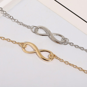 Mode Or Argent Plaqué Charme <span class=keywords><strong>Infini</strong></span> Symbole <span class=keywords><strong>Bracelet</strong></span> Bijoux pour Femmes - Product Image 5