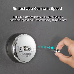 Tendedero retráctil al por mayor, organizador de ropa, tendedero de acero inoxidable, cuerda para secar, almacenamiento portátil para el hogar - Product Image 5