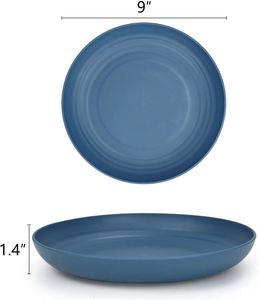 Ensemble de 6 assiettes personnalisées en paille de blé incassable et plastique recyclé, écologiques, pour desserts et repas, idéales pour hôtels, cuisines et maisons. - Product Image 3