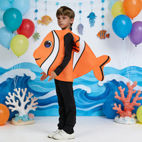Costume de poisson-clown pour enfants, certifié CE CPC UKCA, tenue d'animal marin en dessin animé, veste 3D, robe, accessoires de fête, fabriqué en usine OEM