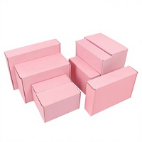Boîte d'expédition personnalisée avec logo rose, boîte en carton recyclable avec laminage mat, boîte d'emballage pour vêtements et parfums personnalisée