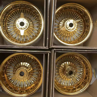 Nuevas Llantas Clásicas Retro de 13, 14, 15 y 16 Pulgadas, Llantas de Alambre, Llantas de 13x7 con Radios, Llantas Cromadas 5x114.3, Llantas de Alambre Doradas, Llantas con Radios