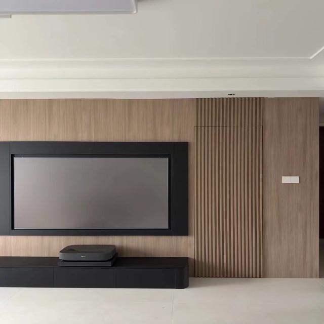 Luxury Customized Modern Design Melamine MDF Wood Wall Mounted Panel Unit Suspended TV Console Stand Living Room Furniture