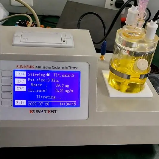 Équipement automatique Analyseur Kf coulométrique d'huile Titrateur Karl Fischer pour la détermination de l'humidité de l'eau