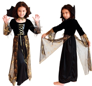 Costume da <span class=keywords><strong>Donna</strong></span> <span class=keywords><strong>Ragno</strong></span> Nero e Oro per Bambini, Set per Cosplay di Halloween e Spettacoli - Product Image 1