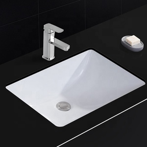 Lavabo Moderno Rettangolare Bianco da Bagno, Design Sottopiano OEM/ODM - Product Image 2