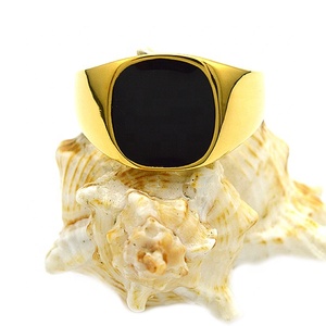 Anello da uomo in acciaio inossidabile placcato oro di alta qualità <span class=keywords><strong>Ertugrul</strong></span> alla moda artiglio mignolo nero alla rinfusa - Product Image 1