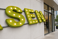 Lettres en acrylique 3D rétroéclairées personnalisées avec LED, enseignes lumineuses néon, boîte à lumière double face pour extérieur, décoration publicitaire pour entreprises