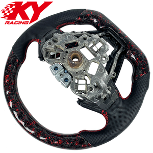 Volant sport LED RPM en cuir véritable et fibre de carbone forgée rouge personnalisé pour Nissan Maxima Bluebird Lannia Sylphy - Product Image 3