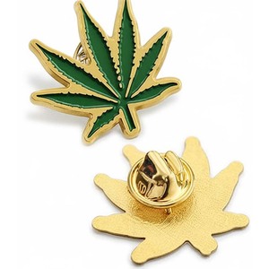 Kualitas tinggi kustom logam gulma daun logam Enamel topi Lapel pin massal - Product Image 2