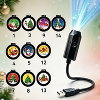 Projecteur de scène rotatif USB 12V LEMOMBO Joyeux Noël, Lampe de nuit pour Halloween, Noël, Fêtes, Mur, Plafond, Maison