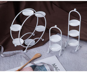 ชั้นวางขนมหวานหลายชั้นเหล็กสไตล์ยุโรป ถาดใส่มาการอง อุปกรณ์ประกอบงานแต่งงาน ของตกแต่งงานปาร์ตี้ ถาดเค้กวงกลม โต๊ะขนมหวาน - Product Image 5