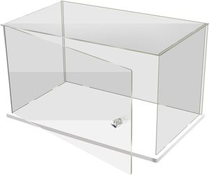 4x4x4 "<span class=keywords><strong>vitrine</strong></span> acrylique transparente porte anti-poussière Base blanche présentoir support <span class=keywords><strong>vitrine</strong></span> objets de collection souvenirs <span class=keywords><strong>Figurines</strong></span> 12 taille - Product Image 1