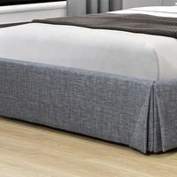 Lits rembourrés en tissu de lin Willsoon New Store, taille King et Queen, avec ottoman de rangement, panneau souple et style contreplaqué