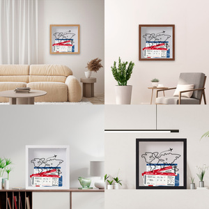 2025 Thiết Kế Mới Gỗ Phiêu Lưu Lưu Trữ Và Hộp Lưu Trữ Vé Bưu Thiếp Bản Đồ Collector Của Hộp Khung Ảnh Hộp Tiền - Product Image 6