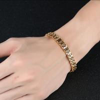 Joyería de Oro Saudí, Diseños Vintage de Oro, Brazalete para Hombre, Cadenas Chapadas en Oro de Latón, Brazalete para Hombre