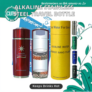 Botella de Agua Alcalina de Acero Inoxidable Moderna de Alta Calidad, PH9.5, Doble Filtro, Aislada al Vacío, 301-400 ml, Taza Energética para la Salud - Product Image 2
