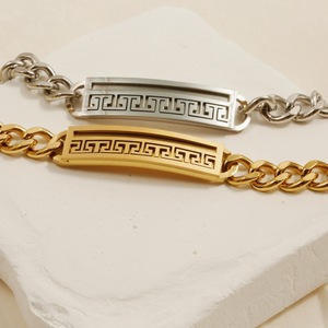 Pulsera de Acero Inoxidable Curvada Estilo Cubano para Hombre, Cadena de Mezclilla Pulida, Joyería de Moda Hip Hop al por Mayor - Product Image 2