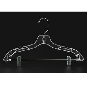 Lot de 100 cintres durables en plastique transparent PS Crystal pour bretelles, robes et hauts pour garde-robe - Product Image 2