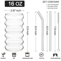 Verres à boire en forme de vague de 300 ml (10 oz) en gros, résistants au lave-vaisselle, pour boissons, café glacé et jus