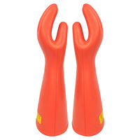 Gants isolants électriques en caoutchouc orange 02 Grade 20KV Tension de test 10kV Tension de travail 410mm Longueur Fonction antidérapante