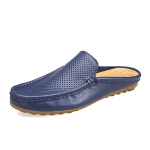 Sandalias de cuero genuino para hombre, mocasines sin talón, de cuero vacuno crudo al por mayor, OEM - Product Image 3